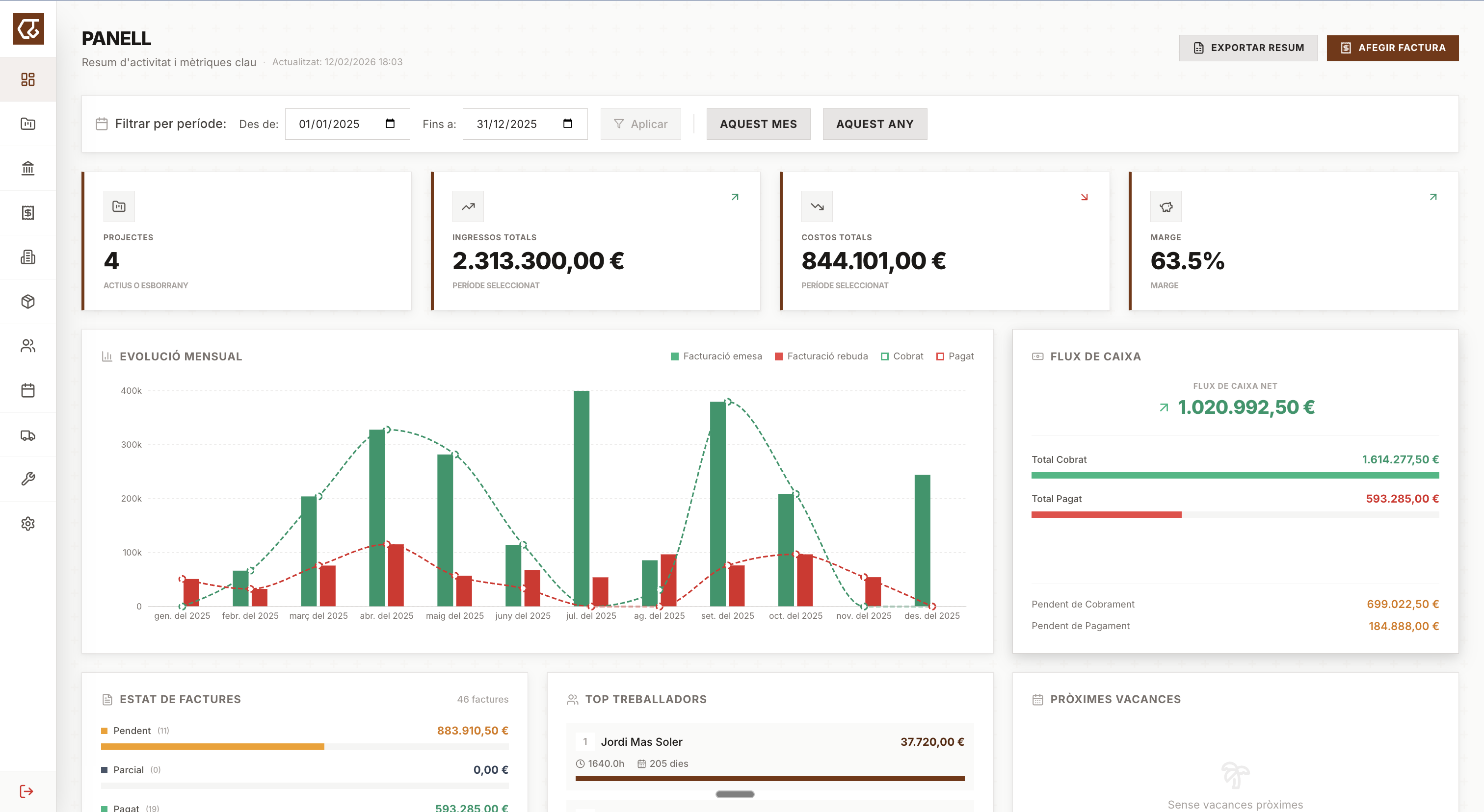 Constrack — Dashboard