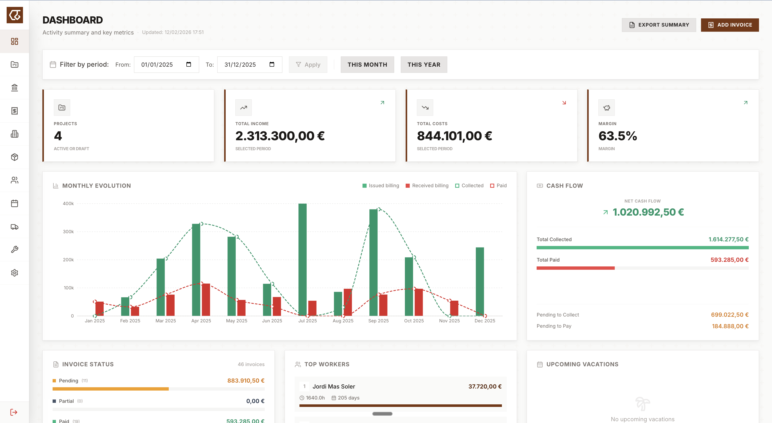 Constrack — Dashboard